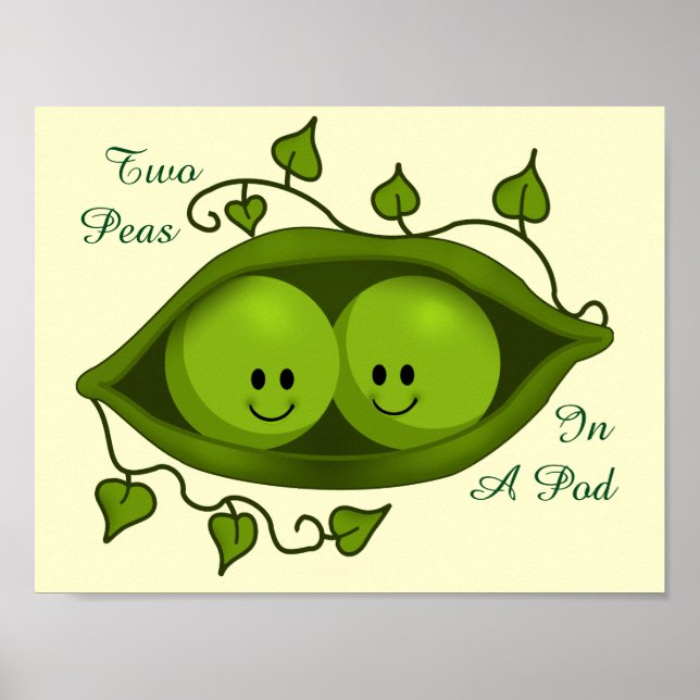 Poster Adorable Deux Pois Dans Un Pois (Devant)