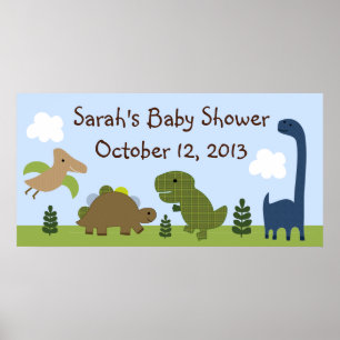 Poster Adorable Dino/Dinosaures Baby shower Poster/Banniè
