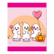 Adorable Fantômes d'Halloween avec bonbon