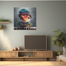 Adorable gecko portant mignon casquette d'hiver