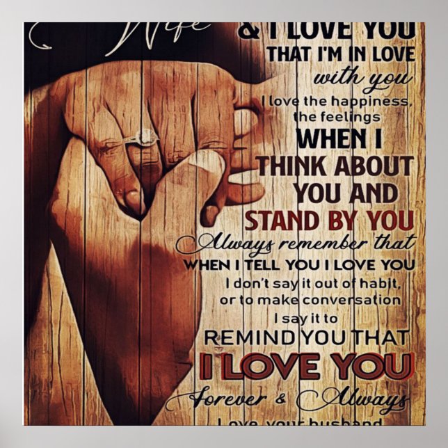 Poster Adorable Lettre À La Femme, Beau Cadeau, (Devant)