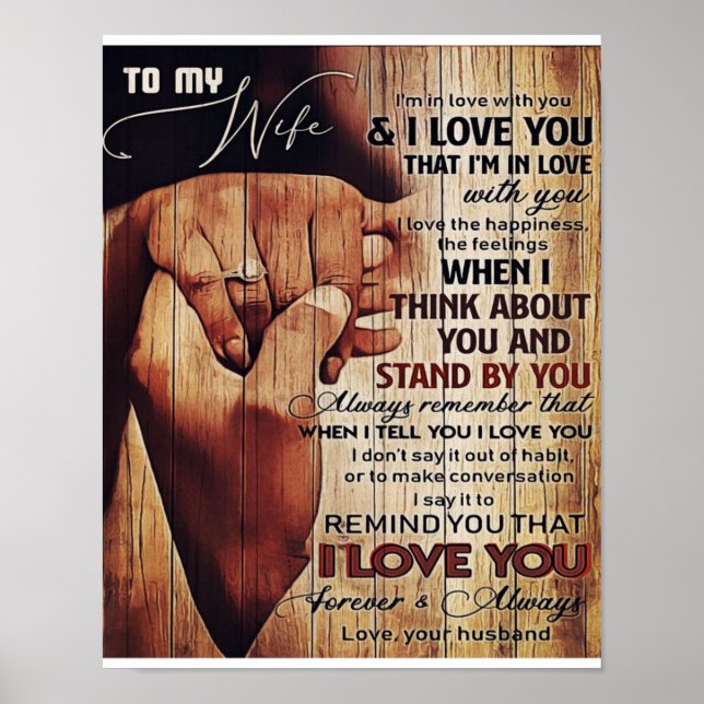 Poster Adorable Lettre À La Femme, Beau Cadeau, (Devant)