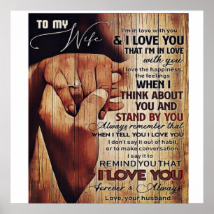 Poster Adorable Lettre À La Femme, Beau Cadeau,