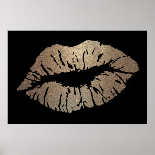 Poster Adorable Lèvres Brillantes, Baiser