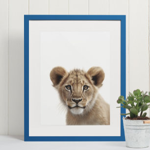 Poster Adorable Lion Cub Baby Nursery Jungle Safari 