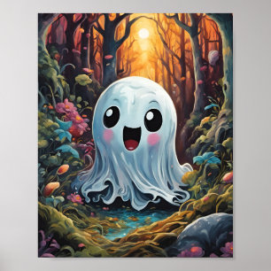 Poster Adorable petit fantôme chibi