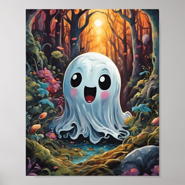 Poster Adorable petit fantôme chibi (Devant)