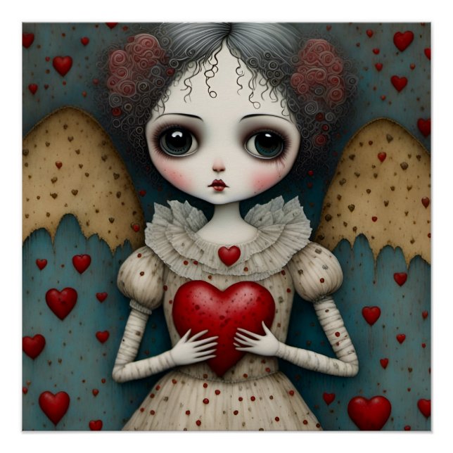 Poster Adorable poupée gothique de Saint-Valentin (Devant)