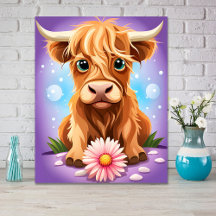 Adorable Vache Écossaise des Highlands Fantaisiste