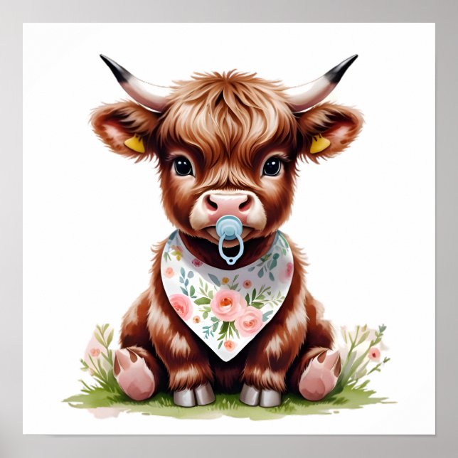 Poster Adorable Veau de Highland (Devant)