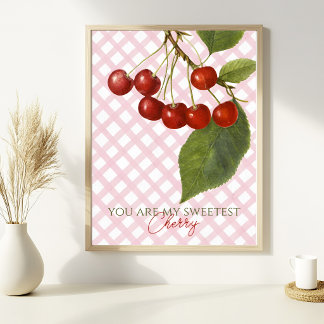 POSTER ADORABLE VINTAGE CERISE PERSONNALISABLE