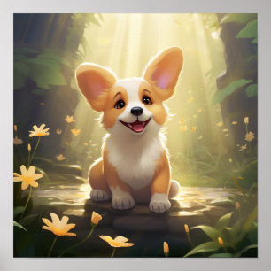 Poster Adorable Welsh Corgi téléchargeable