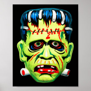 Poster Adorables Masque Monstre Vert