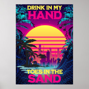 Poster Adorables Synthwave/Vaporwave Retro 80s Tropical