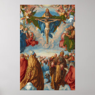 Poster Adoration de la Trinité, détail par Albrecht Durer