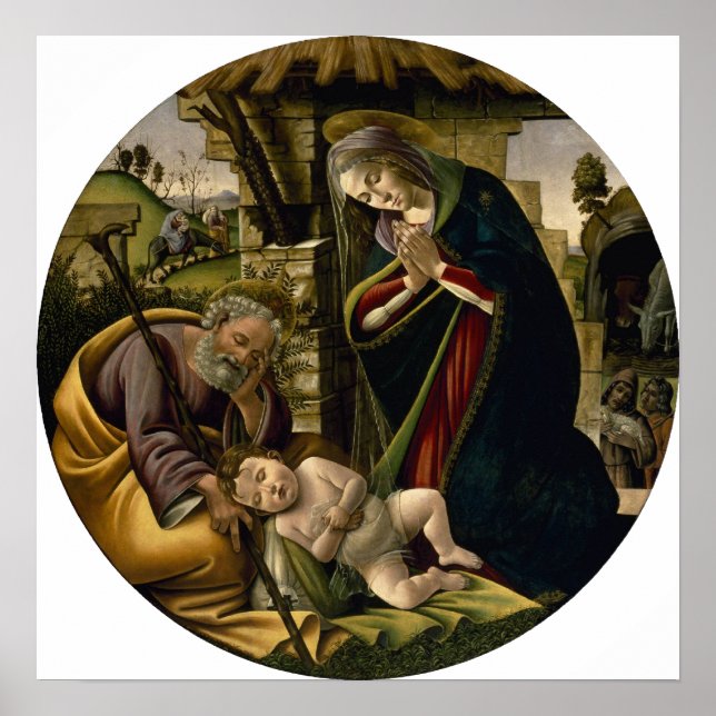 Poster Adoration de l'Enfant Christ par Botticelli (Devant)