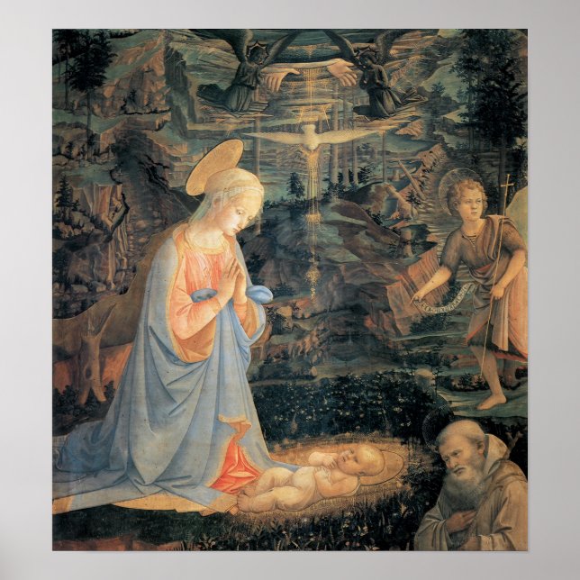 Poster Adoration de l'enfant - Lippi (Devant)