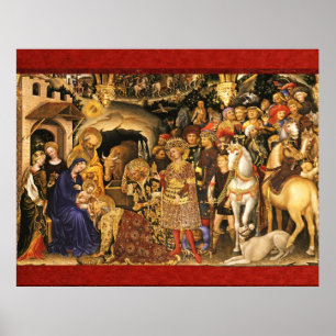 Poster ADORATION DE MAGI Gentile Da Fabriano, Noël