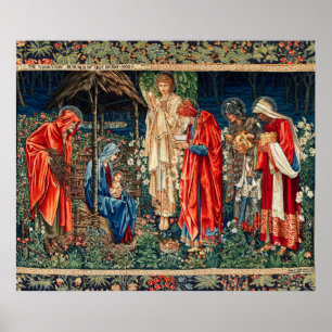 Poster ADORATION DE MAGI Morris, Noël de Burne-Jones
