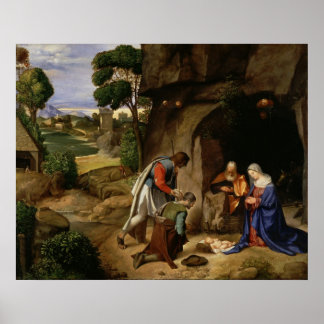 Poster Adoration des bergers par Giorgio da Castelfra