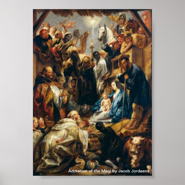 Poster Adoration des Mages par Jordaens (Devant)