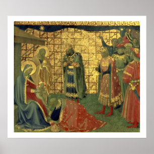 Poster Adoration des Magi, détail d'un carreau de