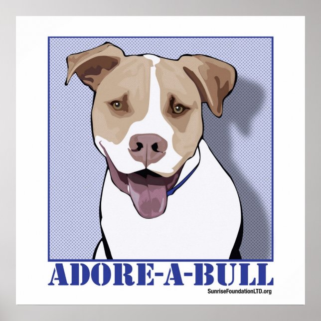 Poster Adore-a-bull Desmond le Pit Bull (Devant)