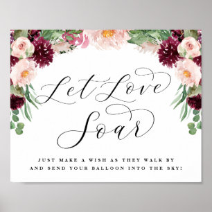 Poster Adore Let Loar Soar Balloon Envoyer Mariage Signal