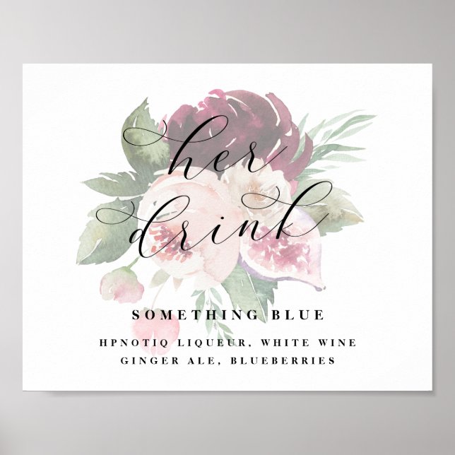 Poster Adore son bar à cocktails de la mariée Mariage Pan (Devant)