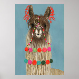 Poster Adorned Llama - Brown