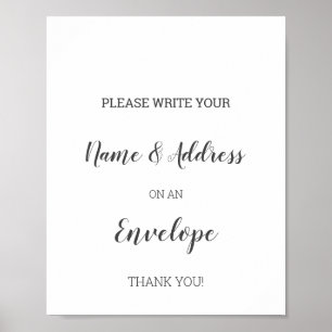 Poster Adresse De Baby shower Minimaliste Un Panneau D'En