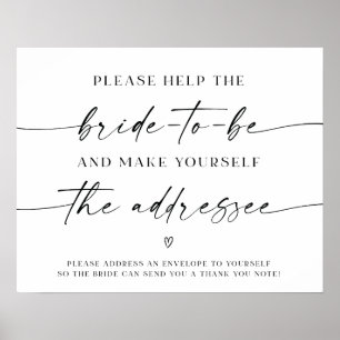 Poster Adresse de l'enveloppe du Mariage de Fête des mari