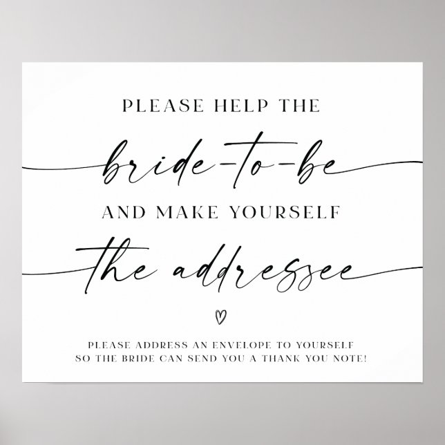 Poster Adresse de l'enveloppe du Mariage de Fête des mari (Devant)