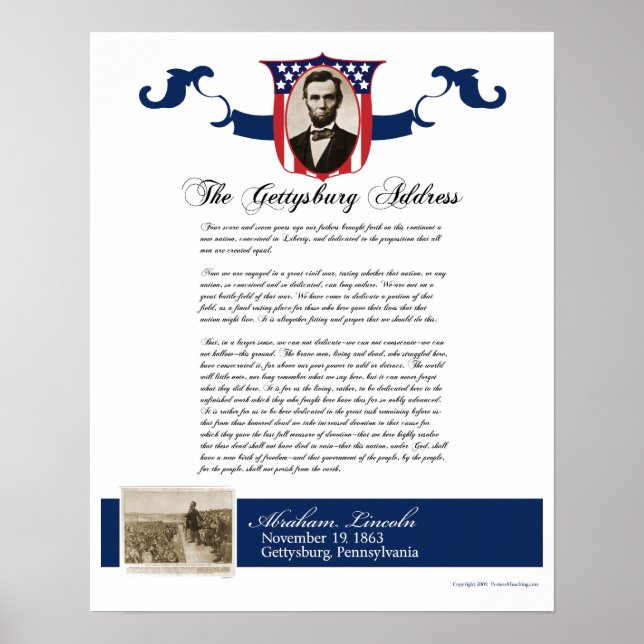 Poster Adresse Gettysburg (Devant)