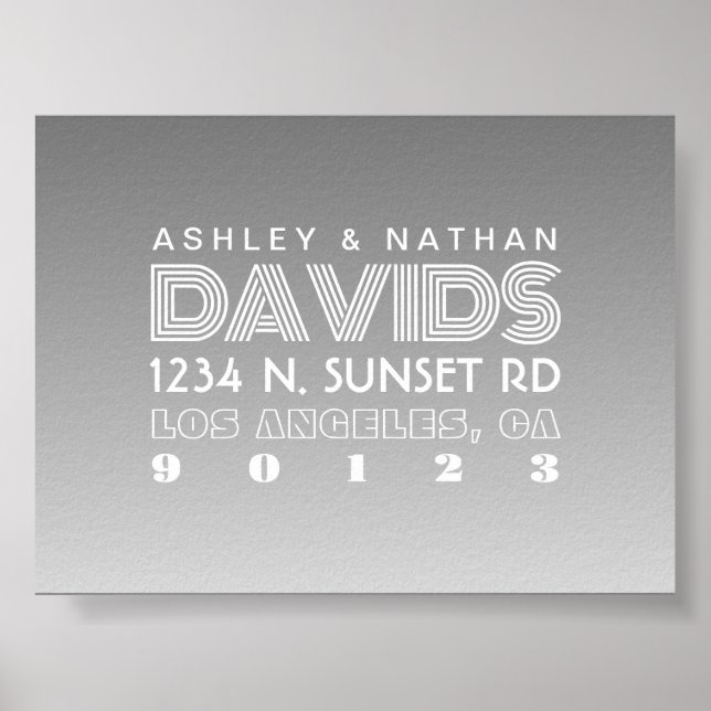 Poster Adresse unique Creative Grey Ombre (Devant)
