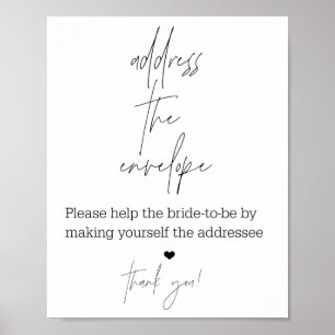 Poster ADRESSEZ L'ENVELOPPE POUR L'affiche DE DOUCHE