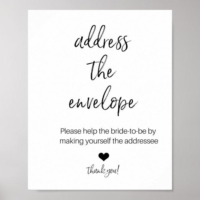 POSTER ADRESSEZ L'ENVELOPPE POUR L'AFFICHE DE DOUCHE (Devant)