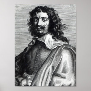 Poster Adriaen Brouwer, gravé par Edme de Boulonois
