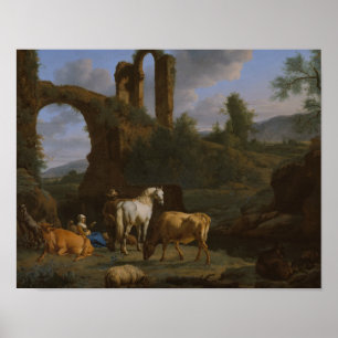 Poster Adriaen van de Velde - Paysage pastoral