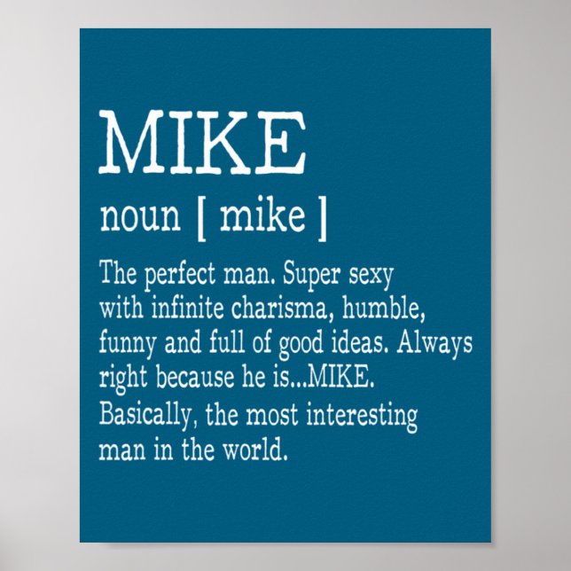 Poster Adult Definition First Name Mike Men Funny  (Devant)