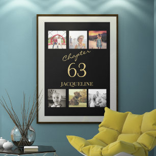 Poster Adulte Anniversaire 6 Photo Black Gold N'importe q