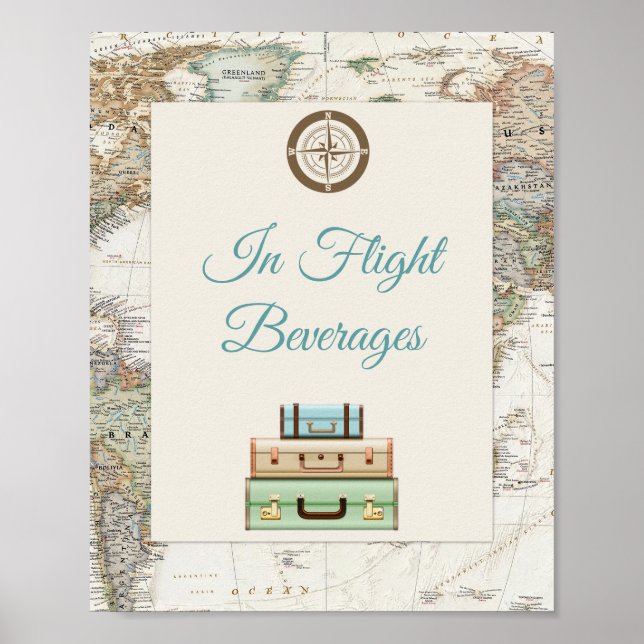 Poster Adventure Await World Travel Map Moderne (Devant)