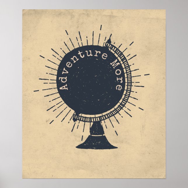 Poster Adventure More Hipster Globe (Devant)