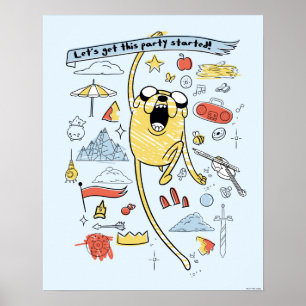 Poster Adventure Time Party Jake Sketch