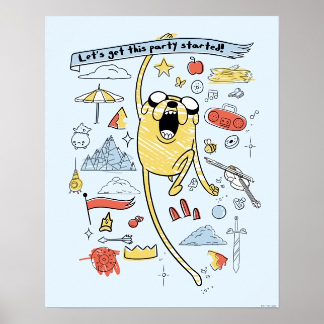 Poster Adventure Time | Party Jake Sketch (Devant)