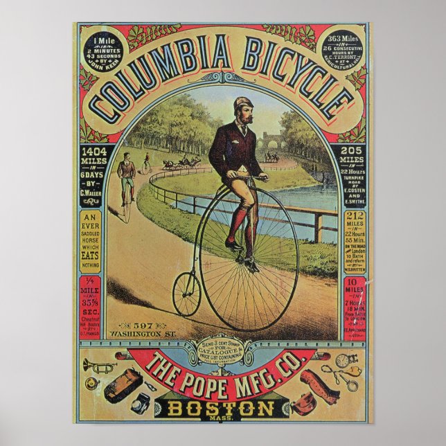 Poster Advert pour le vélo Columbia (Devant)