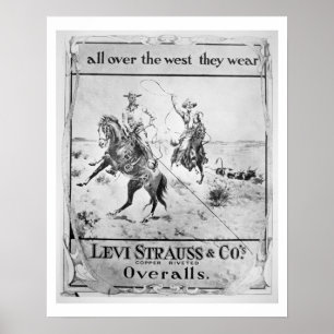 Poster Advert pour Levi Strauss & Co, c.1900 (litho)