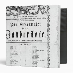 Poster advertisement of `The Magic Flute' Binder