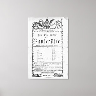 Poster advertisement of `The Magic Flute' Canvas Print