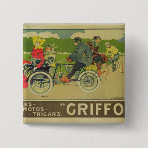 Poster advertising 2 inch square button